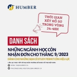 HUMBER College Canada: DANH SÁCH CÁC NGÀNH HỌC CÒN NHẬN ĐƠN CHO KỲ 09/2023